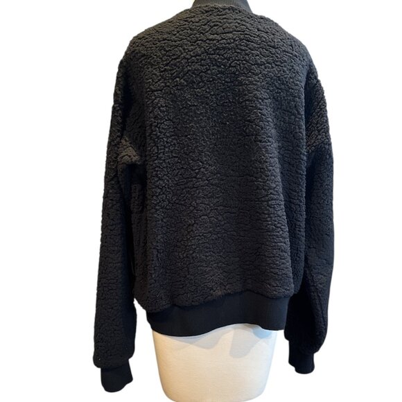 Prana Reversible Black Sherpa Style Bomber Jacket - Picture 3 of 9